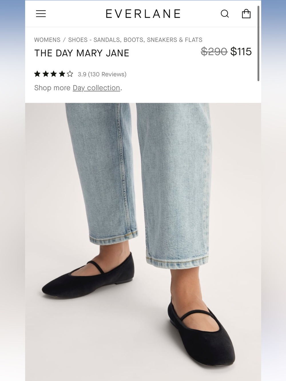 Everlane - The Day Mary Jane - Black Velvet